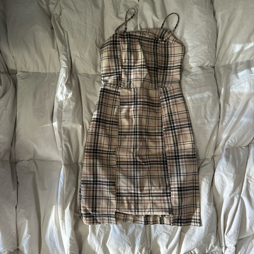 Plaid Spaghetti Strap Dress